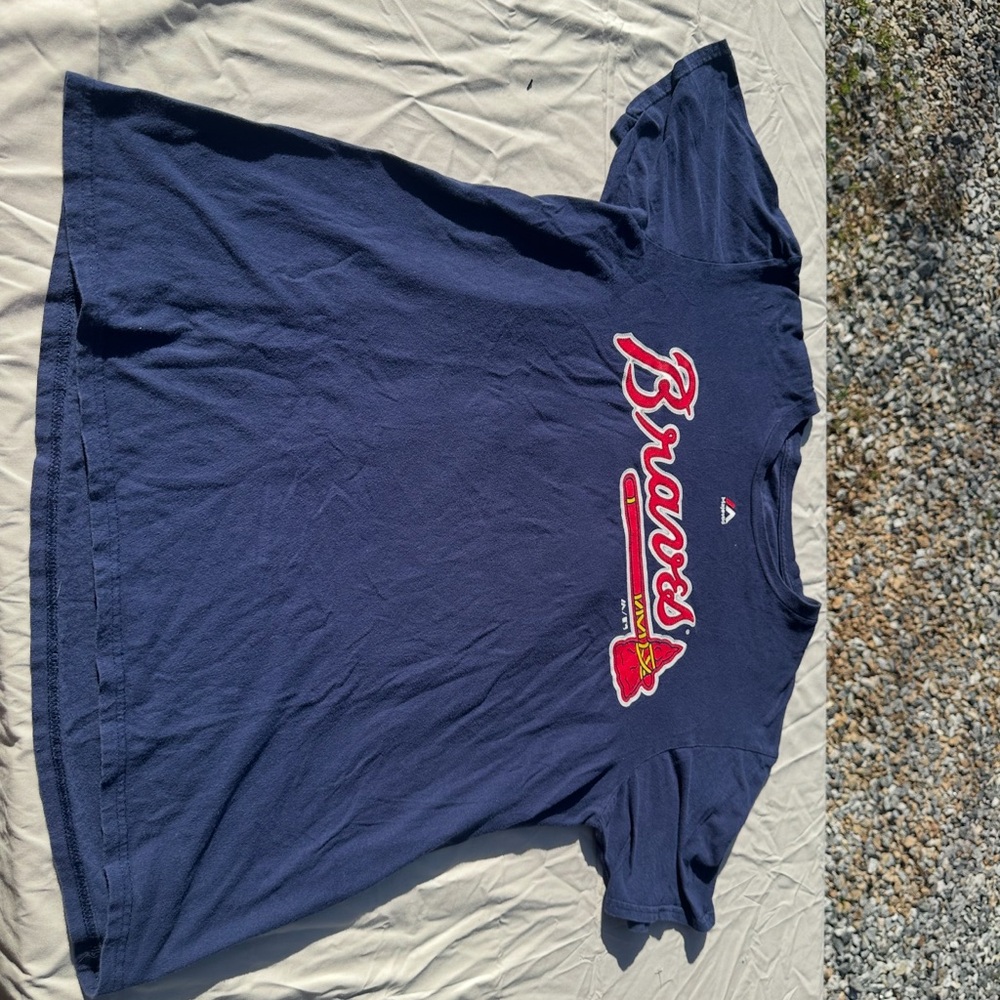 Braves Navy Graphic Tee with Red & Yellow Logo
